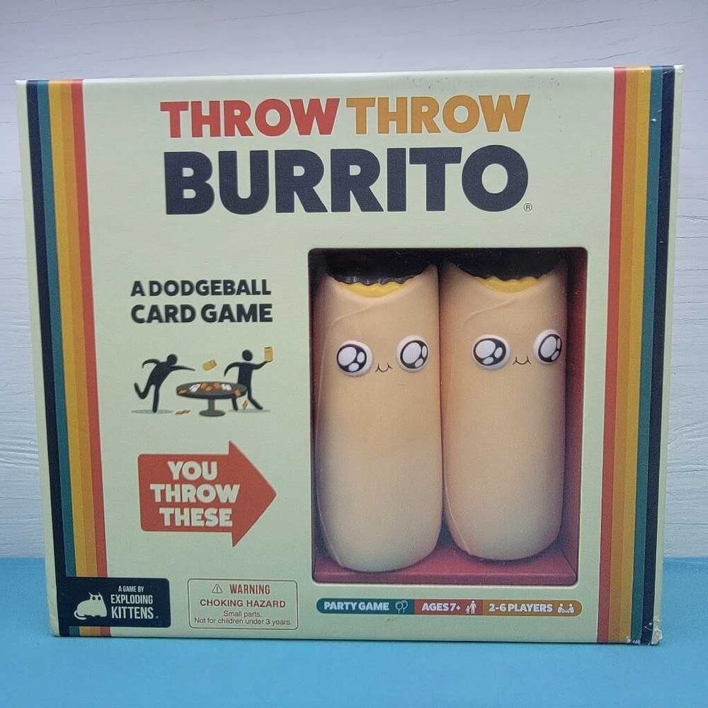 Exploding Kittens Throw Throw Burrito Dodgeball Card Game Family Fun 2-6 Players